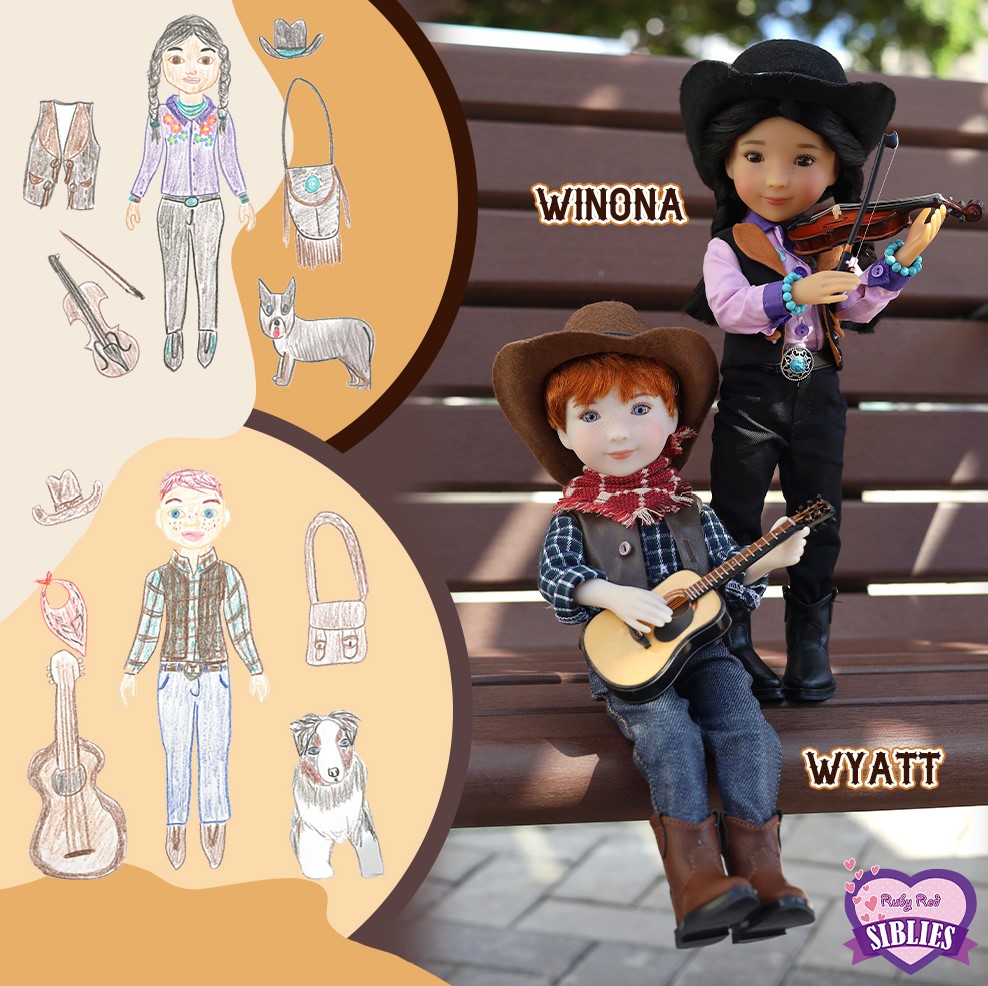 Winona & Wyatt dolls designed by Naomi Joel Mcmillon